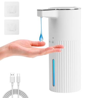 Imagem de Dispensador automático de sabão líquido sem toque: 383.3 g/400 ml montado na parede, volume ajustável de 4 níveis, dispensador de sabonete líquido recarregável por USB - cozinha banheiro crianças