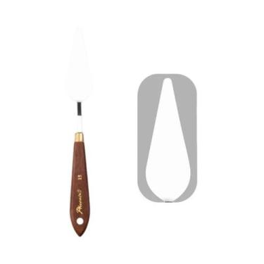 Imagem de Espátula Flexível De Aço Inoxidável Com Cabo De Madeira Para Pintura, 