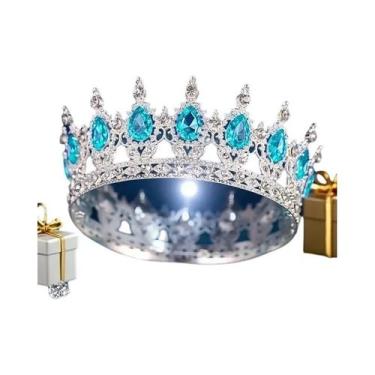 Imagem de Coroa De Noiva Elegante Com Strass, Acessório De Luxo Barroco Para Cas