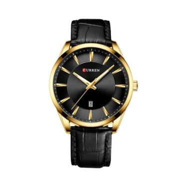 Imagem de Relógio De Pulso Masculino De Luxo Com Pulseira De Couro Quartz CURREN