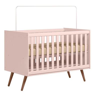 Imagem de Berço Mini Cama Infantil Q Encanto Sem Colchão Mdp-mdf Retrô Rosa