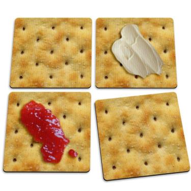 Imagem de Jogo De Porta Copos Bolacha Cracker - 4 Peças