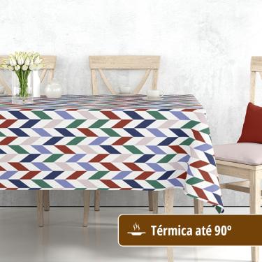 Imagem de Toalha Mesa Plástica Térmica Chevron Vm  1,40 X 4,00m