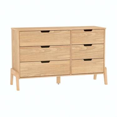 Imagem de Cômoda 6 Gavetas Veneza Em Madeira Carvalho Rústico 119x40x76 Cm Marin