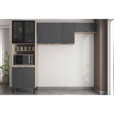 Imagem de Kit Modulado Demóbile 3 Peças Firenze C3P52 Avena/Grafito