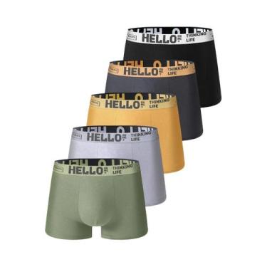 Imagem de Cuecas Boxer Masculinas Confortáveis E Amigas Da Pele, Kit Com 5 Peças