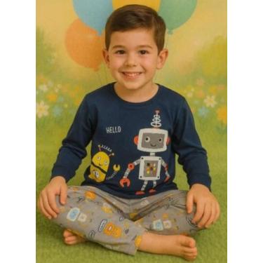Imagem de Pijama Infantil Menino Manga Longa Brilha No Escuro - kappes, 1