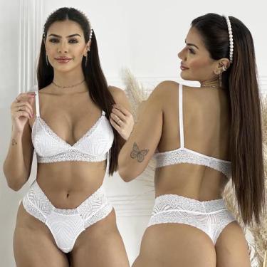 Imagem de Lingerie Sem Bojo Rendado Sexy Calcinha Fio Dental Sensual - Like4you,