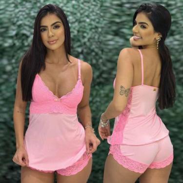 Imagem de Baby Doll Sexy Curto Confortável  Renda Tendência Roupa de Dormi  - Li