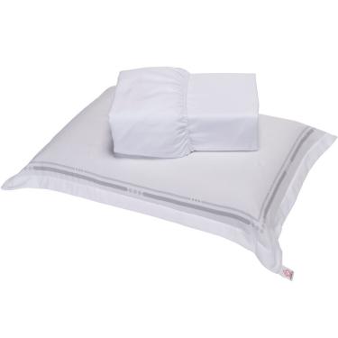 Imagem de Jogo De Lençol Hipercal 400 Fios Com Elástico + Fronhas Aba Debrum 4 Lados Estampado Premium Solteiro