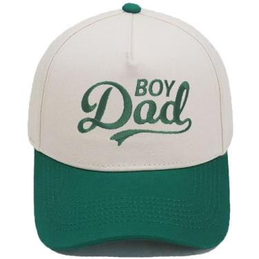 Imagem de Boné de beisebol de algodão BOY DAD com design bordado verde-bege - Yi
