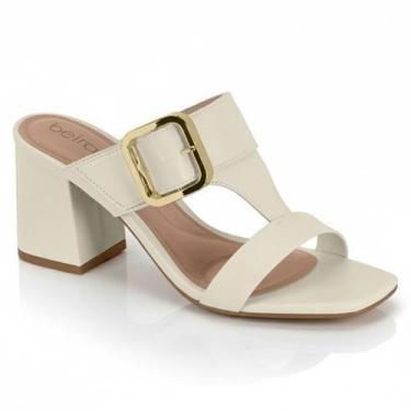 Imagem de Sandália Feminina Beira Rio Casual Salto Médio Grosso Elegante Festa O