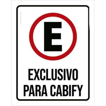 Imagem de Kit 5 Placas Sinalização - Estacionamento Exclusivo Cabify - Sinalizo