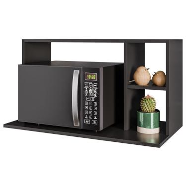 Imagem de Suporte Microondas 2 Nichos Laila Bp 80 Cm Eratto Moveis - Preto