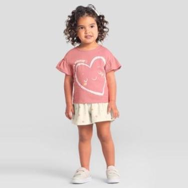 Imagem de Conjunto infantil menina de coração Brandili-Feminino