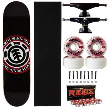 Imagem de Skate Element Montado 8.5 Red Bones Abec 15 Roda Moska 60mm-Masculino
