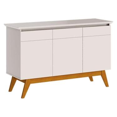 Imagem de Aparador Para Sala Buffet Classic 3 Portas Com Gaveta Off White - Imcal