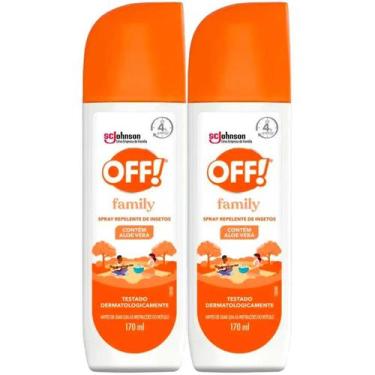 Imagem de Repelente Off Spray Family Proteção Insetos Kit Com 2 170Ml