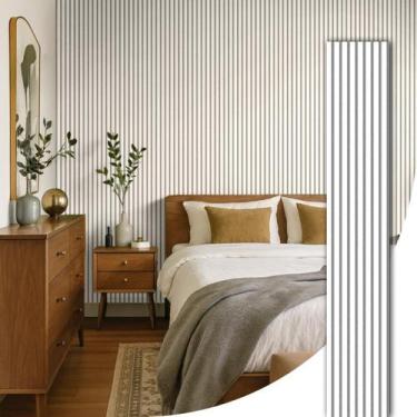 Imagem de Painel Ripado Acústico Madeira Natural Ikara - 270x32cm, Branco