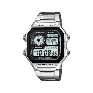 Imagem de Relógio Casio Digital Masculino World Time AE-1200WHD-1AVDF