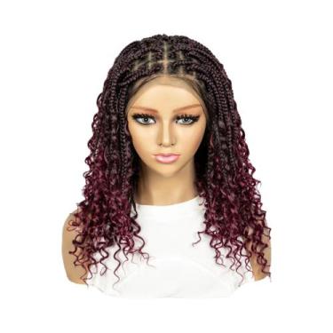 Imagem de Peruca Sintética De Renda Completa Com Pontas Cacheadas E Tranças Box 