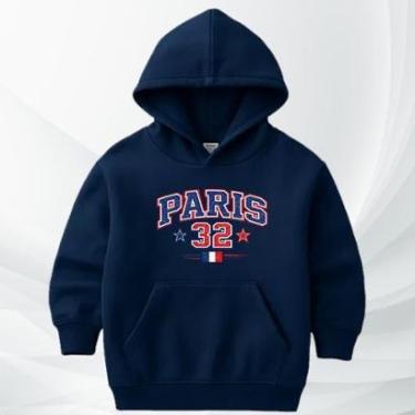 Imagem de Moletom Canguru Paris 32 Moleton Infantil ao Adulto Flanelado Com Capuz College Canguru-Unissex