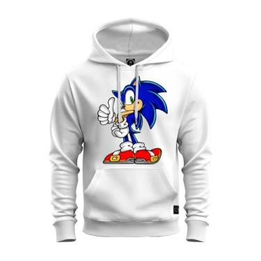 Imagem de Moletom Unissex Premium Algodão Personalizado Sonic - Nexstar, Branco,