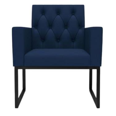 Imagem de 1 Poltrona para Recepção Thais com Base de Ferro Preto Resistente - Mó