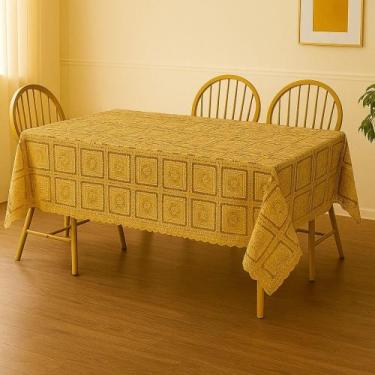 Imagem de Toalha De Mesa Rendada Dourada Mod402 Rolo 1,40x20,00m Vinil PVC - Pla