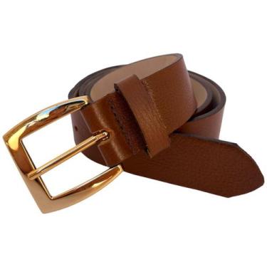 Imagem de Cinto Feminino Estilo Country Casual Couro Legítimo - RIJEERO, Marrom,