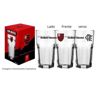 Imagem de Copo Vidro 520ml Futebol Flamengo 520ml - Brasfoot