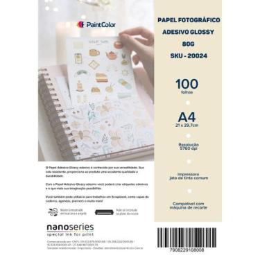Imagem de Papel Fotográfico Adesivo Glossy 80g A4 - 100 Folhas - Nano