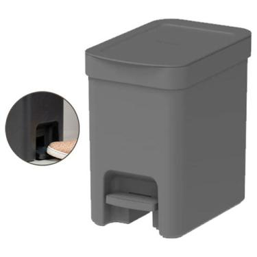 Imagem de Lixeira Banheiro Chumbo Com Pedal 6lt Esconde Saco De Lixo - Ou