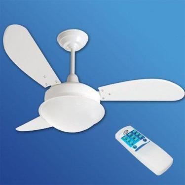 Imagem de Ventilador de Teto Pérola Branco Loren Sid Com Controle Remoto, 110V
