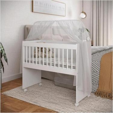 Imagem de Mini Berço Moisés Multifuncional Branco  Vira Mesa, Aparador e Escriva