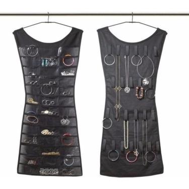 Imagem de Cabide Organizador Porta Joias Bijuterias 2 em 1 Saco Pendurável Armário Colares Pulseiras Brincos
