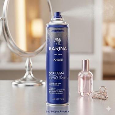 Imagem de Fixador para cabelo laquê Hair Spray Karina Fixação Extra Forte 400ml