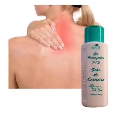 Imagem de Kit 12 Gel Massageador Apinil PTD Sebo Carneiro 190g Dores Musculares 
