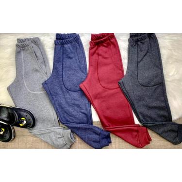 Imagem de Calça  Infantil Moletom Flanelado Com Bolso - Império Kids, Cinza, 10