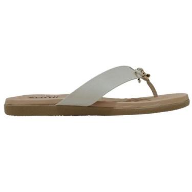 Imagem de Chinelo Feminino Softli Com Laço e Massageador Confortável, 38, Off wh