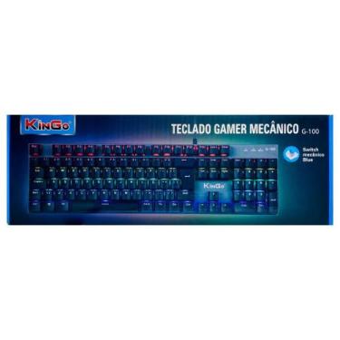 Imagem de Teclado Kingo Gamer Mecânico Retro Iluminado 1,5m