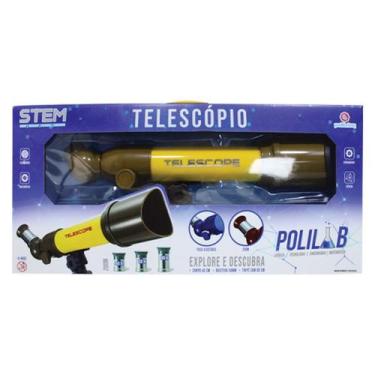 Imagem de Telescópio Astrônomico 3 Lentes + Tripé Polibrinq - BP3004, Vermelho