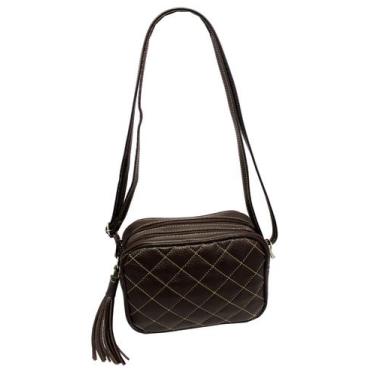 Imagem de Bolsa Feminina Couro Transversal Bls328 Matelassê Social - Doras Bolsa