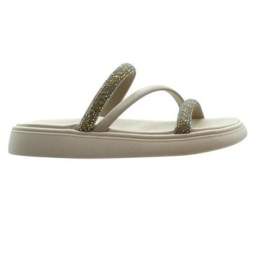 Imagem de Sandalia Feminina Flatform Brilho Strass Tira Moleca 5469.121.28277, C