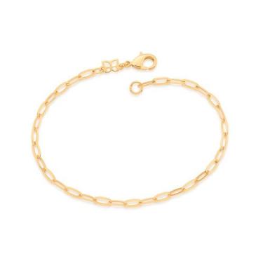 Imagem de Pulseira Rommanel Elo Cadeado Oval Folheada A Ouro 552051