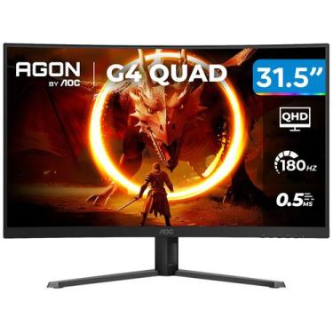 Imagem de Monitor Gamer Curvo AOC AGON QUAD 32" 180Hz 0,5ms HDR10 CQ32G4E, 32", 