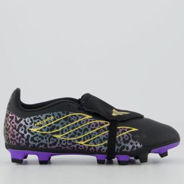Imagem de Chuteira Adidas Predator Club FG/MG Kaká Campo Juvenil Preta e Roxa, 3