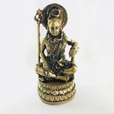 Imagem de Imagem Shiva Dourado Escultura  Resina Estátua 16 cm - Lua Mistica