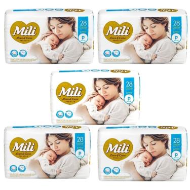 Imagem de Fralda Descartável Love & Care Linha Premiun Tamanho P 140 Unidades 12h Proteção Branco Mili