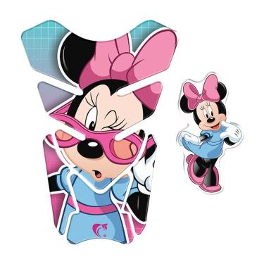 Imagem de Kit Protetor de Tanque Resinado e Decorativo Moto Rosa em PVC 3D com Acabamento Resinado Teu Adesivo